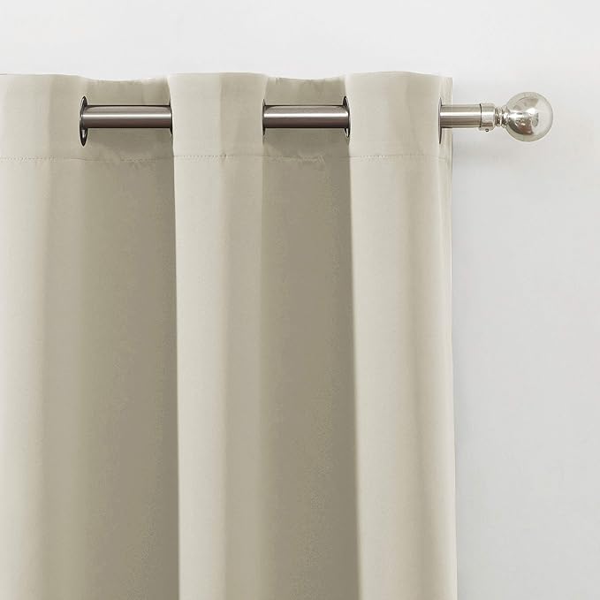 LEMOMO Light Beige Thermal Blackout Curtains/42 x 63 Inch/Set of 2 Panels Room Darkening Curtains for Bedroom