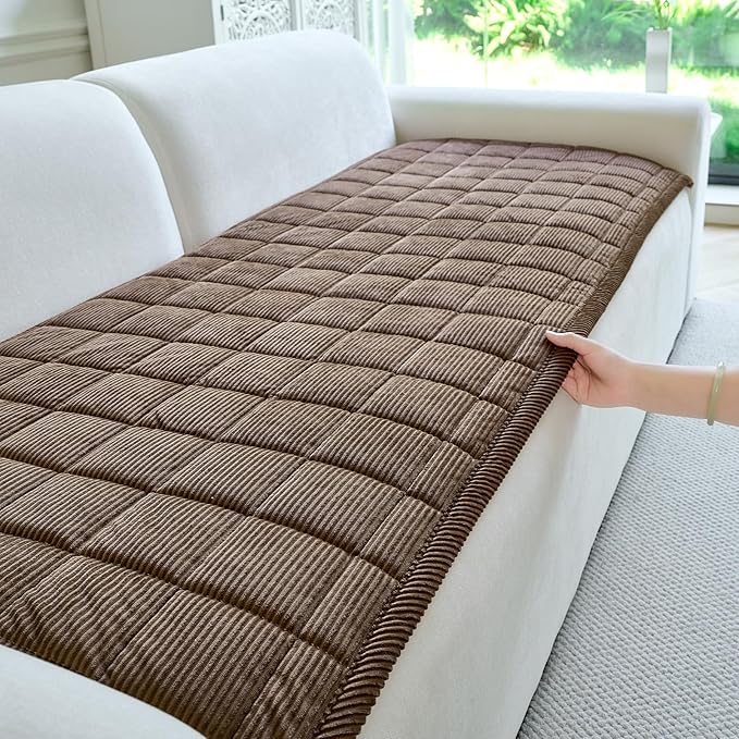 Couch Covers for Dogs Washable, Non Slip Couch Covers for Loveseat Sofa Pet Friendly, Soft Fuzzy Sofa Covers for Pet, Dog Couch Cover Furniture Protector(1PC,Dark Brown,27.6"x94.5")