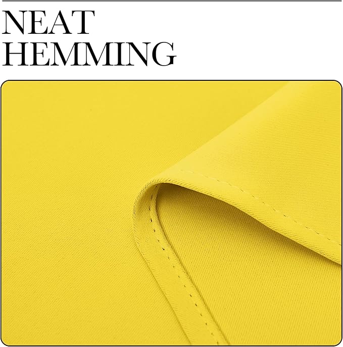 NICETOWN Window Curtain Panels, Thermal Insulated Solid Grommet Draperies/Drapes for Basement (Bright Yellow, 1 Pair, 34 by 54-inch)