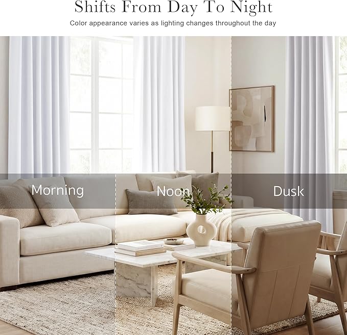 Pony Dance Room Darkening Curtains - Bedroom Window Treatment Panels Back Tab/Rod Pocket Short Blackout Curtains Light Filtering Elegant Home Decoration, 42 by 40 Inches, Pure White, 1 Pair