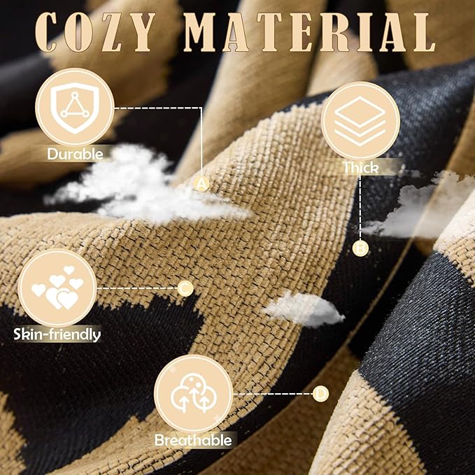 HANDONTIME Boho Geometric Couch Covers for Sofa Pet Friendly Taupe and Black Sofa Covers Washable Chenille Couch Blanket Cover for 3 4 Cushion Couches Pet Protector Furniture Cover Soft, 71" X 134"