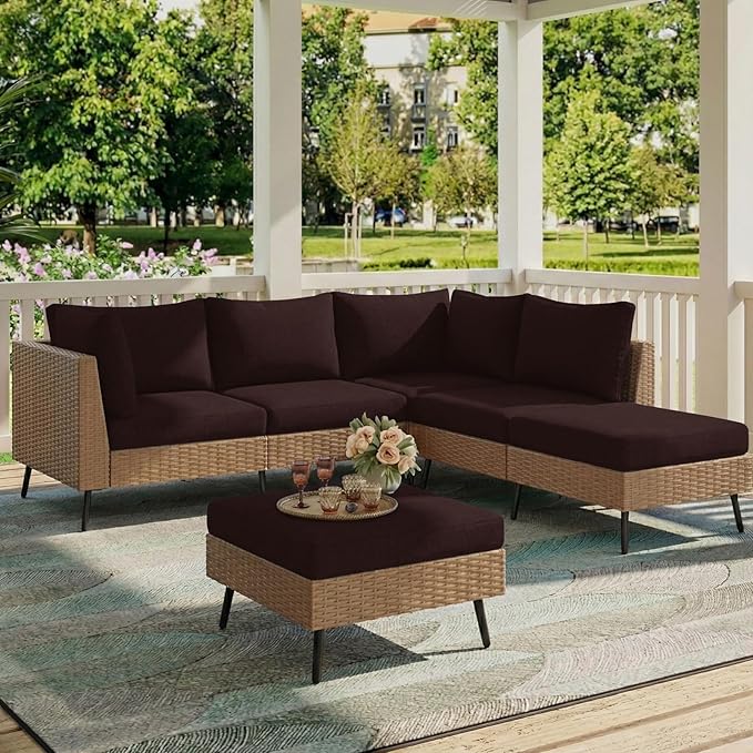 hyha Milk Silk Couch Cushion Covers, Soft Magic Sofa Covers Washable for 3 Cushion Couch, Stretch Sectional Outdoor Cushion Covers for Patio Furniture with Elastic Bottom(Large, Chocolate)