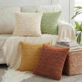 Fancy Homi 4 Packs Boho Fall Small Decorative Throw Pillow Covers 14x14 Inch for Living Room Couch Bed Sofa, Rustic Farmhouse Home Decor, Soft Plush Textured Corduroy Square Cushion Case 35x35 cm