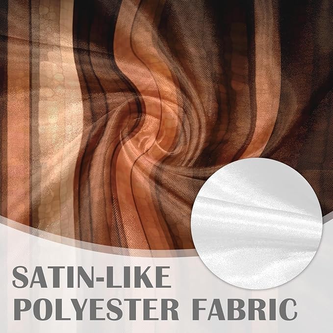 Emvency 2 Pack Valances Window Treatments, Orange Copper Vintage Stripe Blackout Drapes Adjustable Curtain for Windows Living Room Kitchen Over Sink, 52x18 Inch Rod Pocket Valances