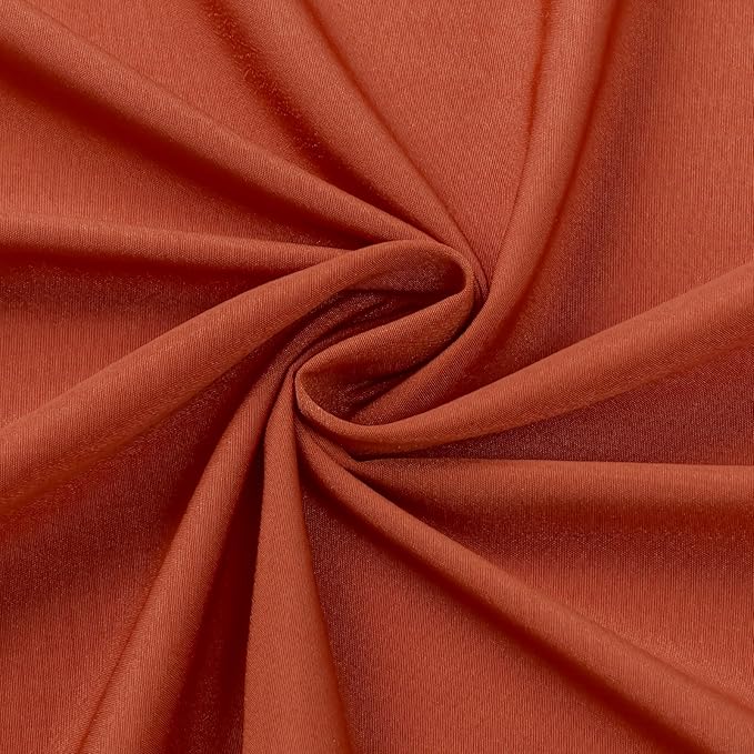 HOMEIDEAS Non-See-Through Fall Burnt Orange Privacy Sheer Curtains, 52 X 96 Inches Long 2 Panels Sheer Curtains Light Filtering Window Drapes for Bedroom Living Room