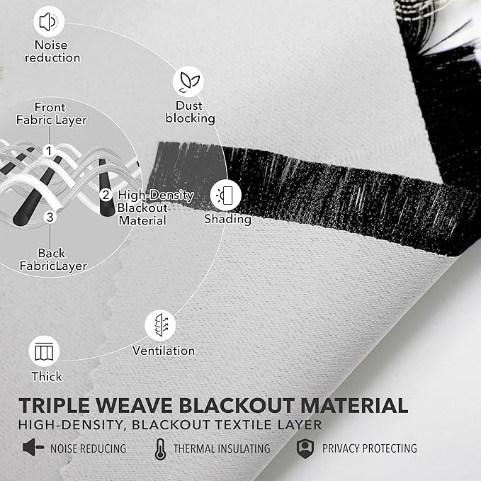 Deconovo Back Tab and Rod Pocket Curtains Blackout Curtains Thermal Insulated Room Darkening Curtains for Bedroom 52Wx63L Inch Platinum 2 Panels