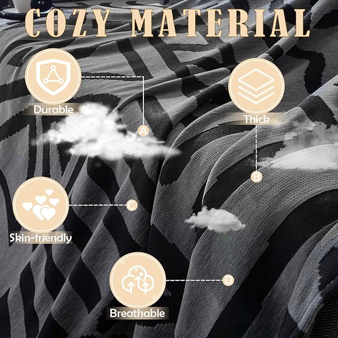 HANDONTIME Boho Geometric Couch Covers for Sofa Pet Friendly Dark Grey and Black Sofa Covers Washable Chenille Couch Blanket Cover for 3 Cushion Couches Pet Protector Furniture Cover Soft, 71" X 150"