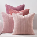 Topfinel Pink Throw Pillows Covers 20x20 Inch Set of 4,Farmhouse Corduroy Decorative Cushion Case,Valentine's Day Pillow Case for Bedroom Couch Sofa Living Room,Spring Home Decor