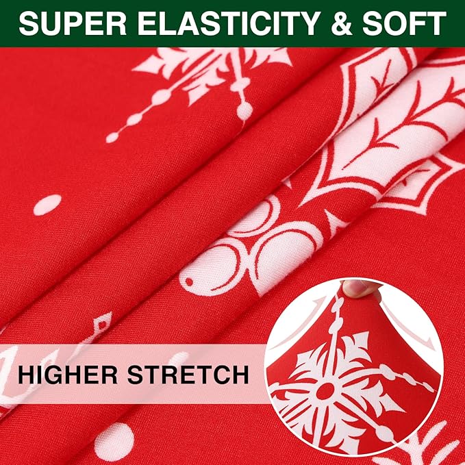 Smiry Printed Couch Cushion Covers, Stretch Soft Couch Covers for Sofa, Washable Non-Slip Sofa Slipcover Furniture Protector for Indoor and Outdoor (Medium,Red)