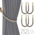 NICEEC 4 Pack Natural Cotton Rope Curtain Tiebacks Elegant Boho Style Decorative Drape Tie Backs Soft Hand-Woven Rope Curtain Holdbacks with Metal Hook for Home & Office Drapery (Grey & Beige)