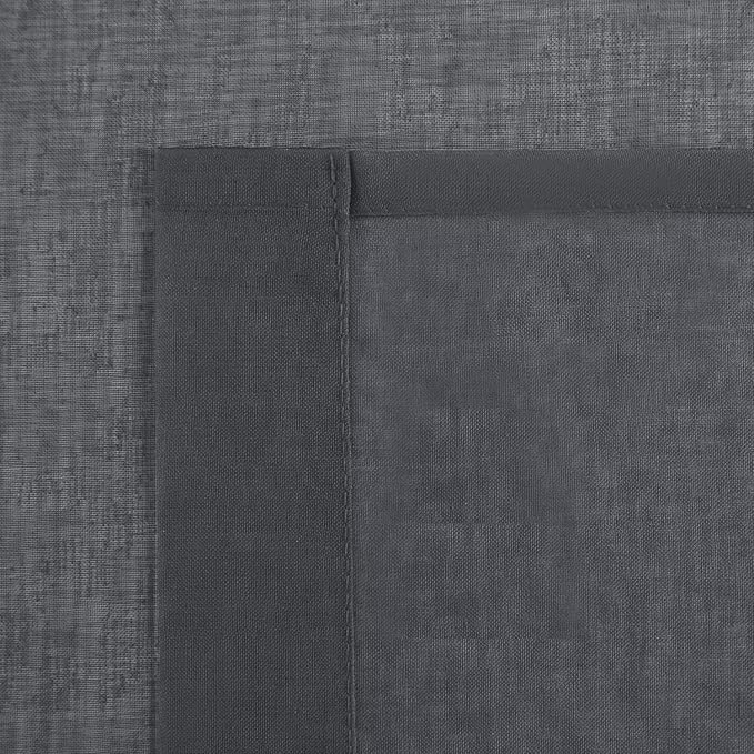 DWCN Dark Grey Sheer Curtains Semi Transparent Voile Rod Pocket Curtains for Bedroom and Living Room, 42 x 63 inches Long, Set of 2 Panels
