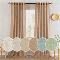 MIULEE Brown Linen Curtains 90 Inch Length 2 Panels for Bedroom Living Room, Soft Thick Linen Textured Window Drapes Semi Sheer Light Filtering Back Tab Rod Pocket Burlap Look Decor, W37xL90