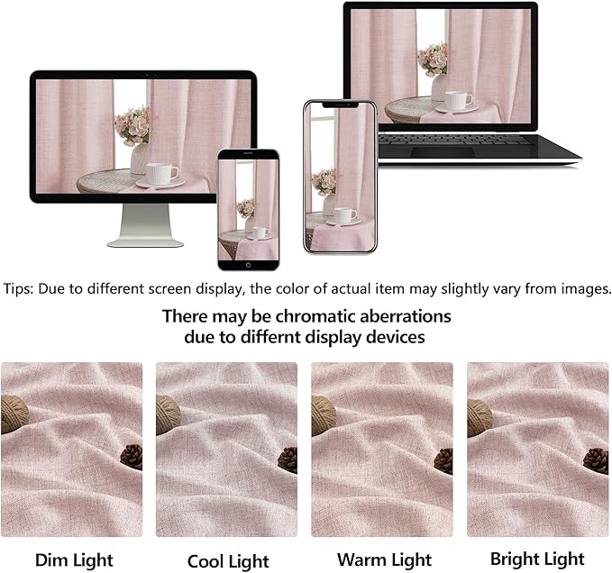 OWENIE Blush Pink Valances for Windows 1 Pcs 22 Inch Length, Light Filtering Textured Short Small Valance Curtains for Bathroom Basement Living Room, Half Window Curtains Over Sink, 60" W by 22" L