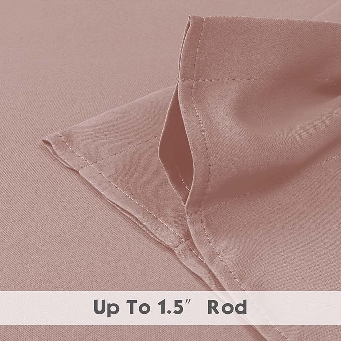Chyhomenyc Blush Pink Valances for Window, Room Darkening Short Curtains for Kitchen Bedroom Living Room, Rod Pocket Top Small Window Treatment Valance RV Bunk Panels, 60Wx18L, 2 Pieces