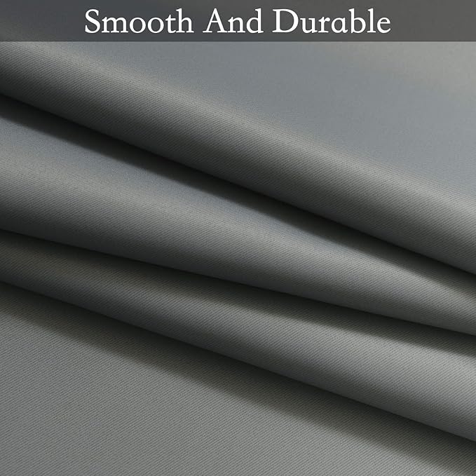 SimpleHome Ombre Room Darkening Curtains 84 inches Length for Bedroom,Grommet Gradient Light Blocking White to Grey Window Curtain for Living Room,1 Panel, 52x84 inches