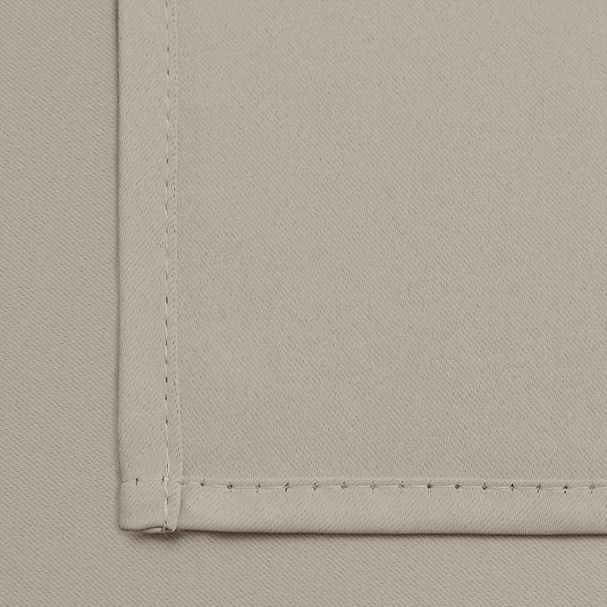 Yakamok Room Darkening Blackout Curtains Thermal Insulated Grommet Curtain Panels for Bedroom, 38W x 90L, Natural, 2 Panels
