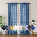 Simplebrand Dusty Blue Semi Sheer Curtains 96 Inches Long 2 Panels, Light Filtering Geometric Jacquard Clip Textured Sheer Curtains for Living Room，Modern Elegant Window Curtains Drapes，42x96 inch