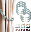 NICEEC 6 Pack Strong Magnetic Curtain Tiebacks Modern Simple Style Drape Tie Backs Convenient Decorative Weave Rope Curtain Holdbacks for Thin or Thick Home & Office Window Draperies (Blue-Grey)