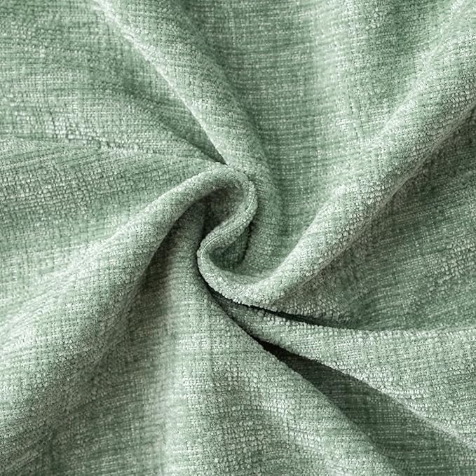 MIULEE Pack of 2 Couch Throw Pillow Covers 20x20 Inch Soft Greyish Green Chenille Pillow Covers for Sofa Living Room Solid Dyed Pillow Cases