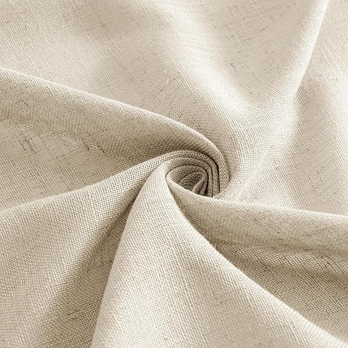 MIULEE Linen Curtains 90 Inch Length 2 Panels for Bedroom Living Room, Soft Thick Linen Textured Back Tab Window Drapes Semi Sheer Light Filtering Rod Pocket Modern Farmhouse Decor