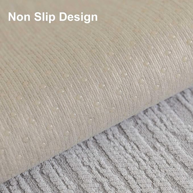 Soft Waterproof Chenille Cover Washable, Non Slip Sectional Sofa Covers for 3 Cushion Couch Sofa L Sharped Sofa Slipcover for Pets, Furniture Protector (1 PCS 36"x94" Light Grey)