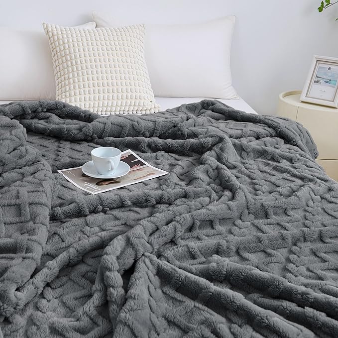 Aganear Blanket King Size - Lightweight Portable Fuzzy Cozy Soft for Couch, Sofa, Bed, Office - Breathable, Skin-Friendly for All Season Accessories (108"x90", Gray)