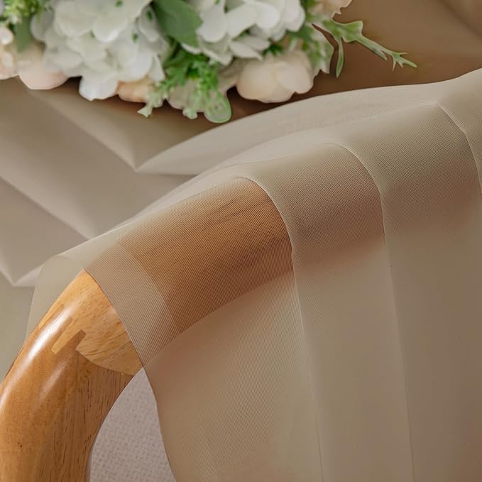OWENIE Sheer Curtains 63 inch Length 2 Panels Set, Light Weight Soft Solid Light Filtering Fimly Sheer Curtains for Bedroom/Living Room/Dining Room/Nursery, Rod Pocket Window Treatments, 42Wx63L inch