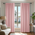 Deconovo Solid Back Tab and Rod Pocket Curtains Thermal Insulated Blackout Window Curtains for Living Room 52Wx84L Inch Coral Pink 2 Panels