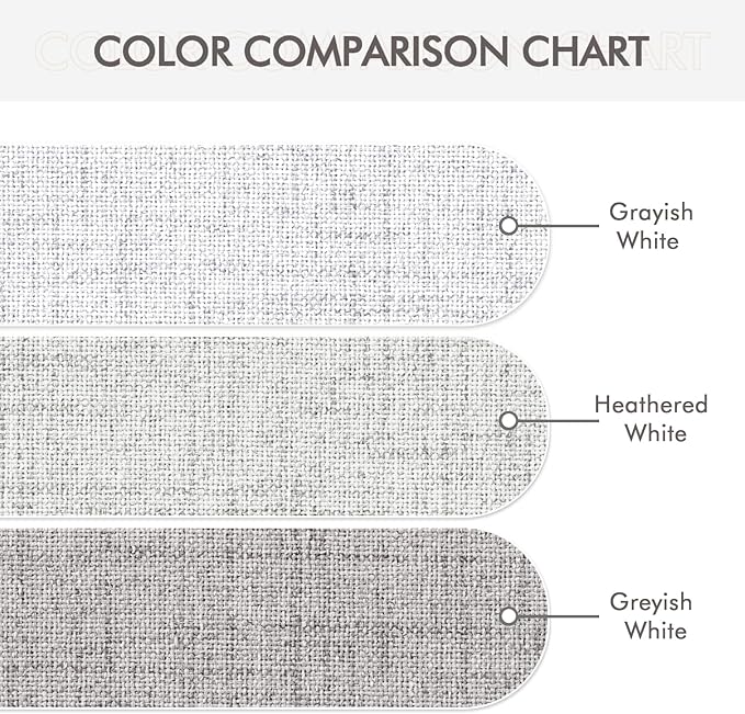MIULEE Linen Textured Curtains for Bedroom Solid 100% Blackout Thermal Insulated Heathered White Grommet Room Darkening Curtains & Drapes Luxury Decor for Living Room Nursery 52 x 45 Inch (2 Panels)