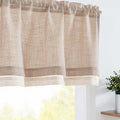 jinchan Linen Farmhouse Valances for Living Room Windows 16 Inch Slubbed Crossed Double Layer Window Valances Light Filtering Rustic Country Overlay Rod Pocket 2 Panels Blush Beige