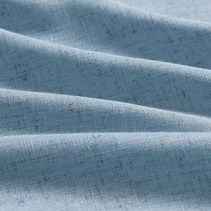 Linen Blue Curtains 108 inch Extra Long for Living Room Back Tab Light Filtering Semi Sheer Drapes Modern Farmhouse Coastal Decor Textured Curtain for Floor to Ceiling High Window 52x108