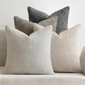 MIULEE Pack of 4 Couch Throw Pillow Covers 20x20 Inch Neutral Soft Decorative Chenille Pillow Covers Farmhouse Boho Cushion Covers for Mid Century Modern Spring Home Decor Sofa Bedroom Living Room