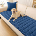 Smiry Couch Cover for Dogs Washable, Non Slip Fuzzy Pet Couch Covers for 3 Cushion Sofa Pet Friendly, Thick Soft Sofa Slipcovers Cushion Protector (Navy Blue, 27.6" x 47")