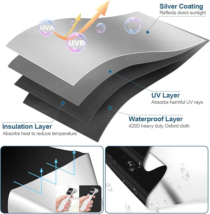 100% Blackout Curtains for Bedroom, Portable DIY Window Blinds, No Drill Window Shades & Blackout Blinds with Stickers & Tabs for Travel, Dorm Room, Media Room (157" x 57")