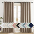 NICETOWN Burlap Vintage Open Linen Weave Flax Thermal Curtains, 100% Blackout Curtains 108" Long for Dining Room, Soundproof Window Treatment Drapes for Home Office, 62" Wide Per Panel, Set of 2