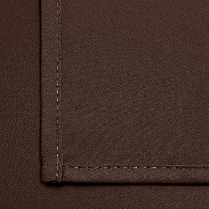 Yakamok Blackout Curtains Room Darkening Thermal Insulated Window Panels,Solid Grommet Top Drapes for Bedroom/Living Room(52Wx90L, Chocolate Brown, 2 Panels)