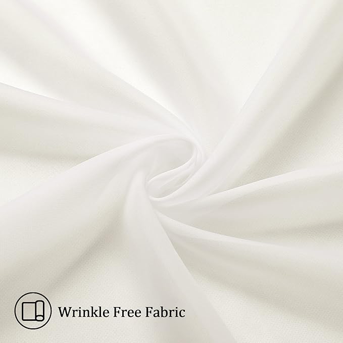 Aiyufeng Beautiful Sheer Curtains for Living Room, Chic Sheer Curtains Window Treatment Semi Sheer Privacy Drapes for Farmhouse/Cottage, W40 x L72, Ivory, 1 Pair