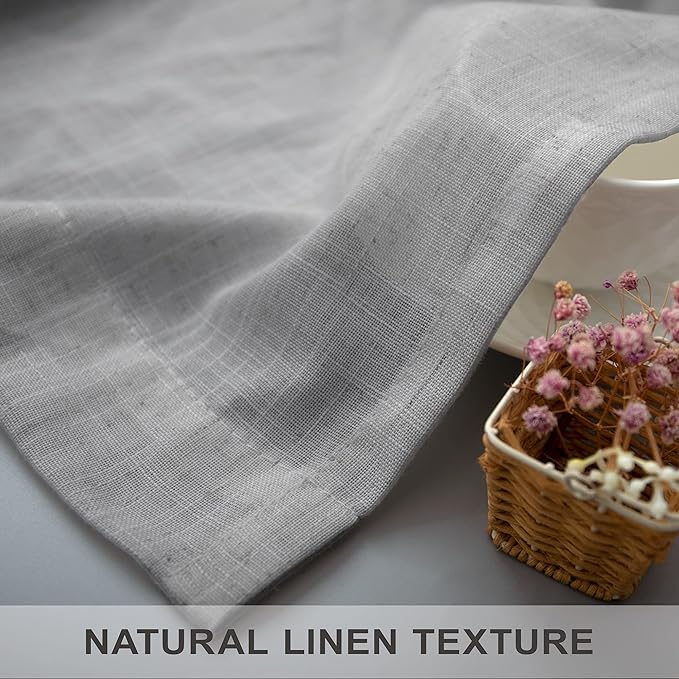 60 Inch Wide Curtains Gray for Boys Bedroom Teen Girls 90 Inches Long Linen Sheer Extra Wide Large Light Grey Curtains for Nursery Room Playroom Cottage Core 2 Panel Back Tab Pocket 60 x 90 Length