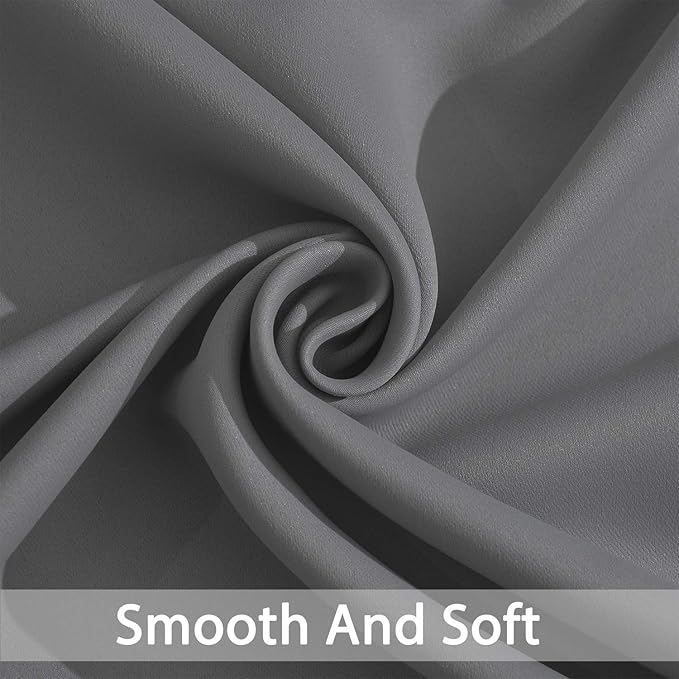 Yakamok Blackout Patio Curtains 100x84 Inches for Sliding Door Extral Wide Blackout Curtain Panels Thermal Insulated Room Divider - Grommet Top, 7' Tall by 8.3' Wide - Grey