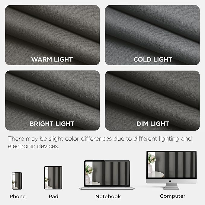 Joydeco Blackout Patio Sliding Door Curtains 84 Inches Long, Grommet Privacy Room Divider Curtains, Extra Wide Thermal Blackout Drapes for Bedroom Living Room (Light Grey, 70Wx84L, 1 Panel)