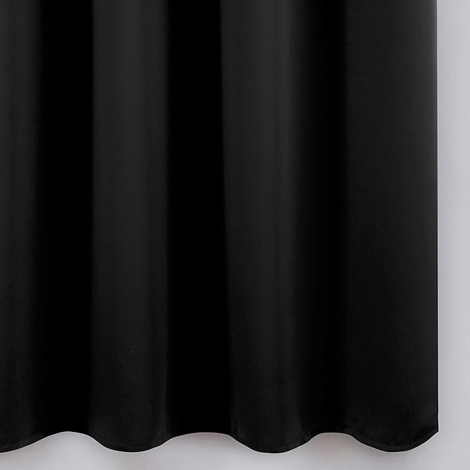LEMOMO Black Thermal Blackout Curtains/52 x 95 Inch/Set of 2 Panels Room Darkening Curtains for Bedroom