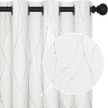 Deconovo White Curtains, Room Darkening Curtain, Thermal Insulated Soundproof Drapes, Wave Dots Silver Print, 52 x 63 Inch Long, Grommet Top, Window Panels for Living Room Bedroom Nursery, Set of 2