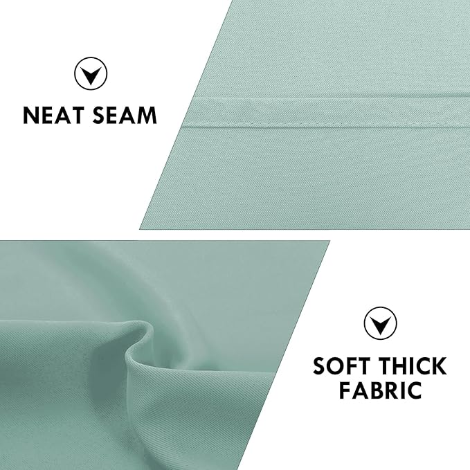 DWCN Blackout Curtains for Living Room Thermal Insulated, Energy Saving & Noise Reducing Bedroom Curtains, Sage Green, W 60x L 36 Inch, Set of 2 Rod Pocket Curtain Panels