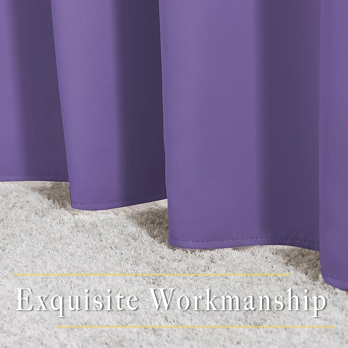 NICETOWN Blackout Lilac Purple Curtains 84 inches Long, Grommet Room Darkening Thermal Insulated Sound Dampening Window Treatments for Bedroom/Home Office, 2 Panels, W46 x L84