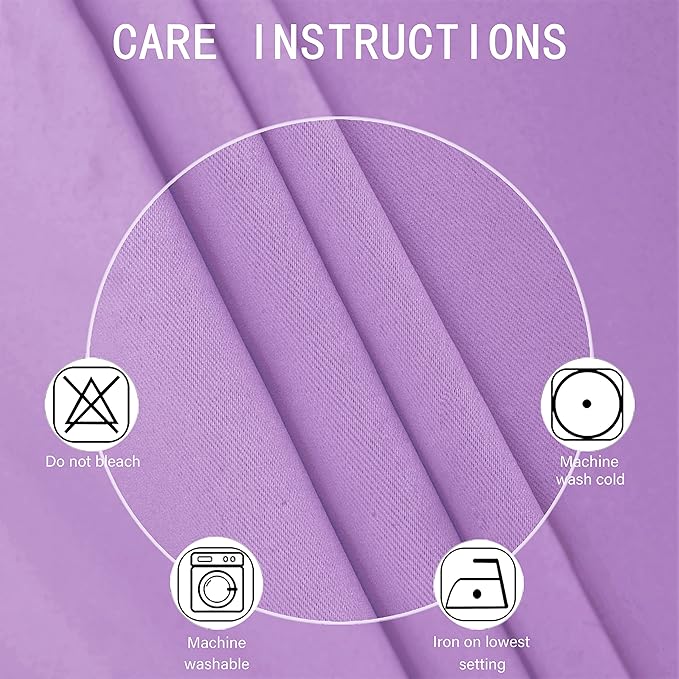 LEMOMO Lavender Blackout Curtains 52 x 54 Inch Length/Set of 2 Curtain Panels/Thermal Insulated Room Darkening Blackout Curtains for Bedroom
