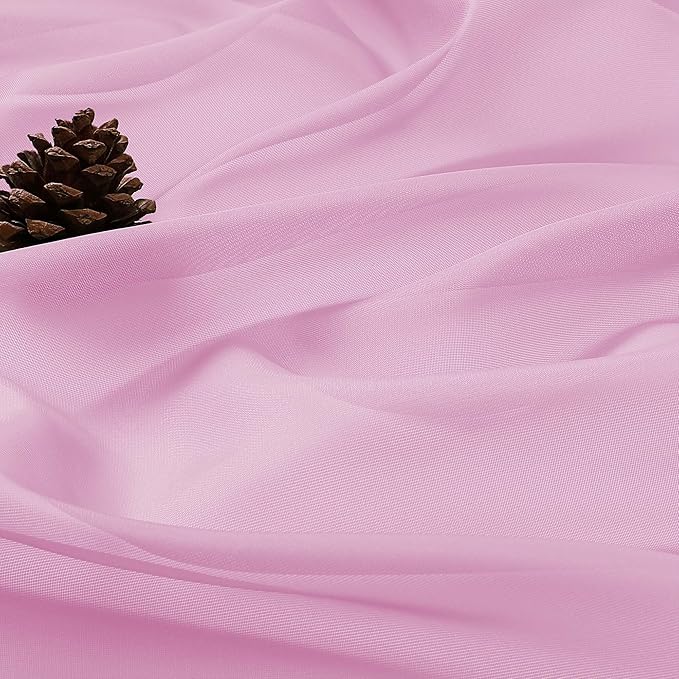 OVZME Sheer Light Pink Curtains 108 Inches Long 2 Panels Set, 59 Inch Extra Wide Lightweight Airy Light Pink Sheer Curtain for Living Room Bedroom, Filmy Voile Rod Pocket, 59Wx108L Inches