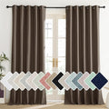 NICETOWN Coffee Vintage Linen 100% Blackout Curtains for Living Room, Thermal Insulated Curtains 102“ Long, Noise Reducing Window Treatment Drapes for Home Office, 62" Wide Per Panel, Set of 2