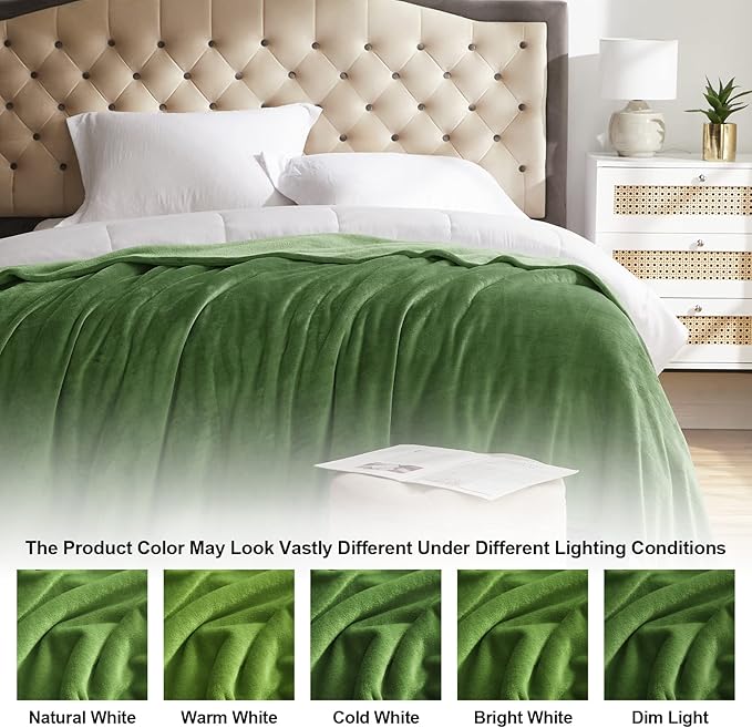KMUSET Fleece Blanket Throw Size Emerald Lightweight Super Soft Cozy Luxury Bed Blanket Microfiber