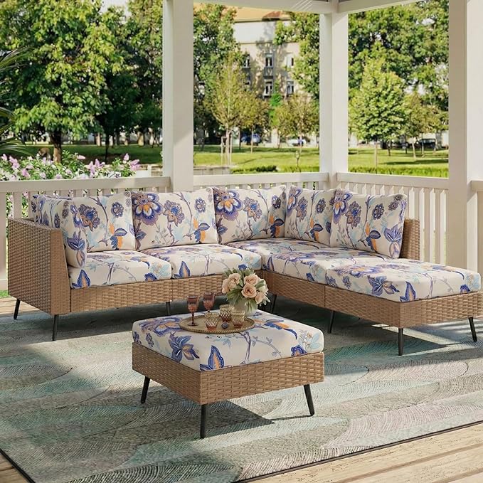 hyha Printed Couch Cushion Covers, Floral Sofa Covers Washable for Cushion Couch, Stretch Pattern Outdoor Cushion Covers for Patio Furniture with Elastic Bottom(Small, Vintage Flower)