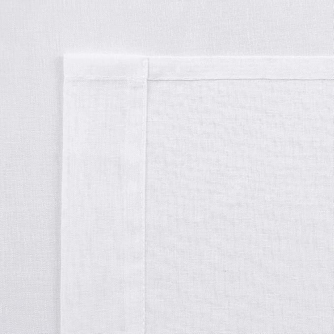 DWCN Sheer White Curtains 63 inch Length 2 Panels Set, Rod Pocket Solid Color Window Gauzy Treatments, Elegant Curtains & Drapes for Living Room/Bedroom/Kitchen, 2pcs, Each W70 x L63